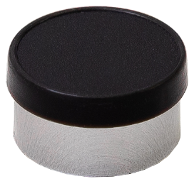 Black 13mm flip-top vial cap
