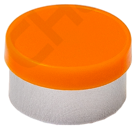 Orange 13mm flip-top vial cap