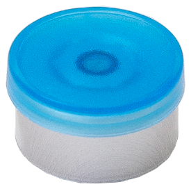 Clear Blue 13mm flip-top vial cap
